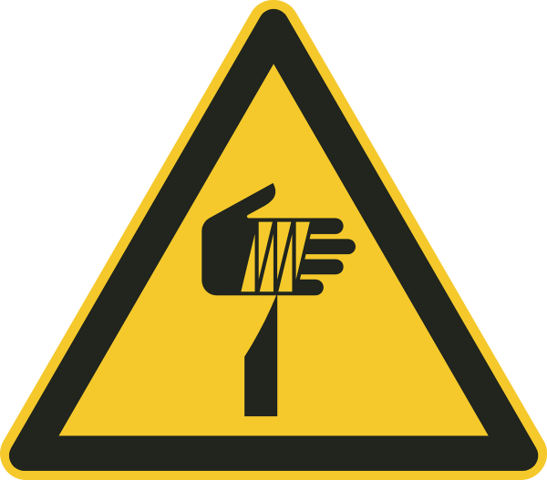 Warnschild "Spitzer Gegenstand"